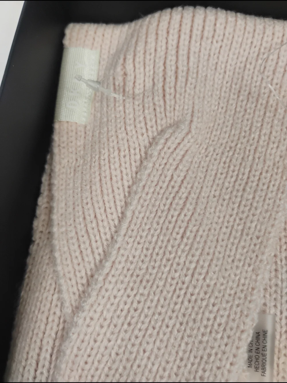 DKNY Blush Pink Knit Accessory Gift Set with Monogram Case